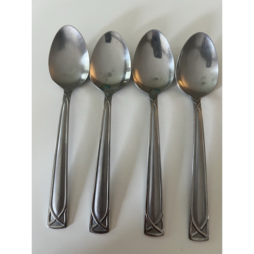 Cambridge  Crossroad Sand Oval Place Soup Spoons Set of 4 Tablespsoons